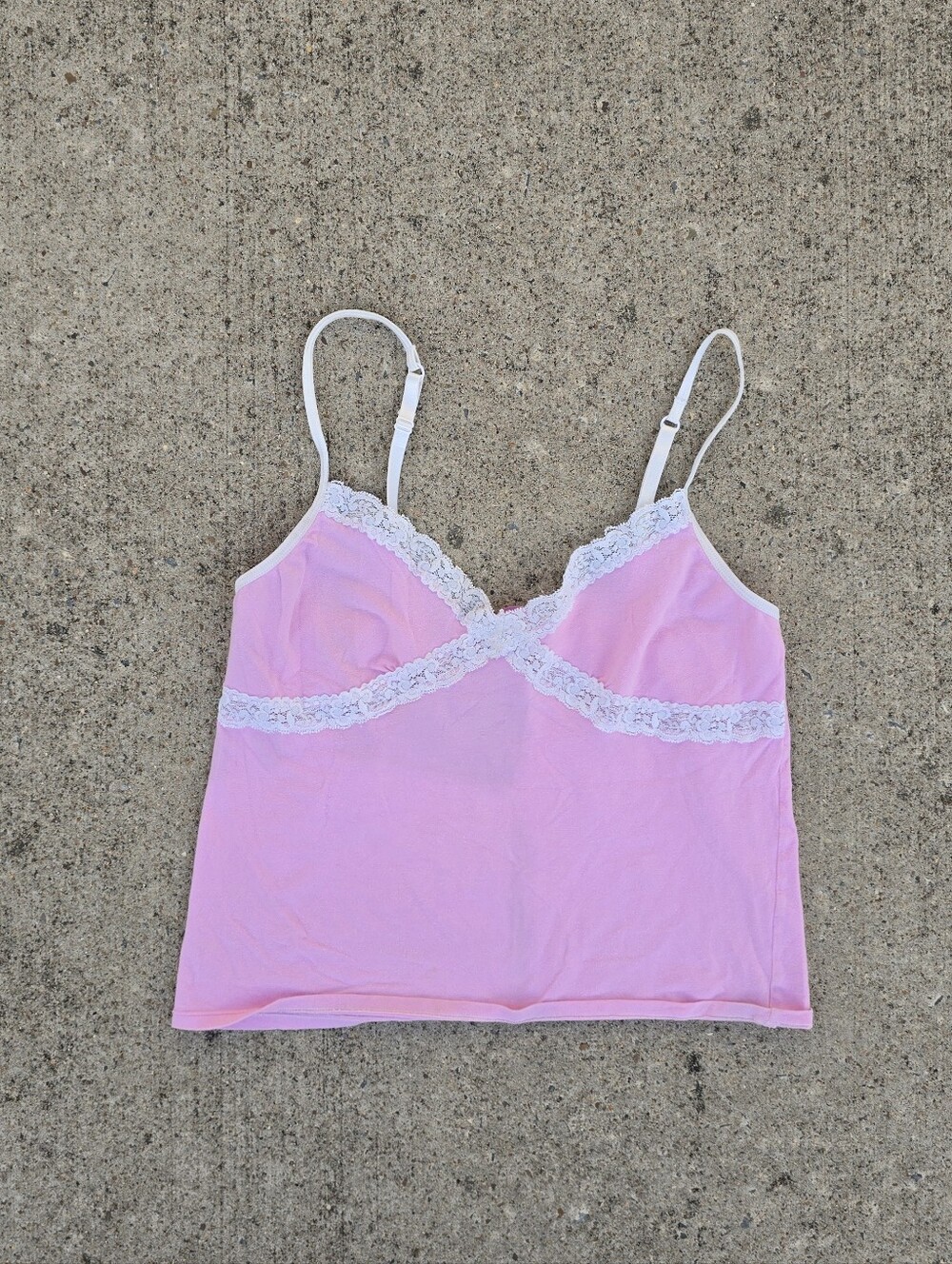Victoria's Secret Cami PINK pink lace y2k women’s Large Vintage 2000s